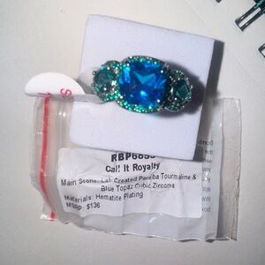 “Call It Royalty” Bomb party RBP6855 Tourmaline and blue Topaz ring